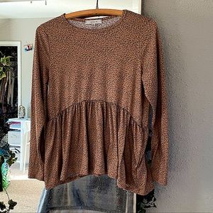 Animal Print Babydoll Top